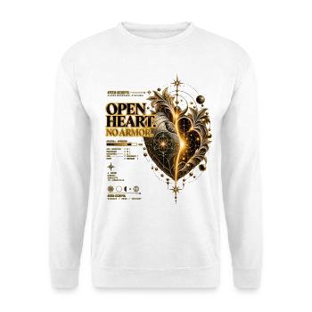 2618-3Y 3YE ABTEILUNG – OFFENES HERZ - Unisex Pullover - Weiß - Vorne - Alina (178cm) & Michal (187cm)