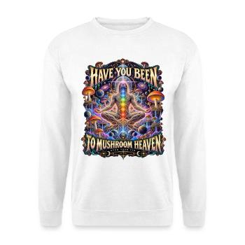 2612-3 JAHRE DRITTE AUGENABTEILUNG – PILZHIMMEL - Unisex Pullover - Weiß - Vorne - Alina (178cm) & Michal (187cm)