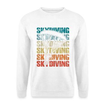 Fallschirmspringen Fallschirm Extremsport - Unisex Pullover - Weiß - Vorne - Alina (178cm) & Michal (187cm)