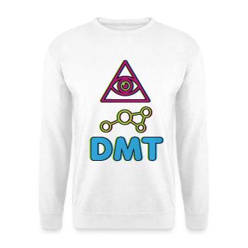 Psychedelisches Festival-Hippie-Pilz-Batik-Rave - Unisex Pullover - Weiß - Vorne - Alina (178cm) & Michal (187cm)