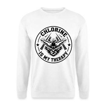 Schwimmen Therapie - Unisex Pullover - Weiß - Vorne - Alina (178cm) & Michal (187cm)