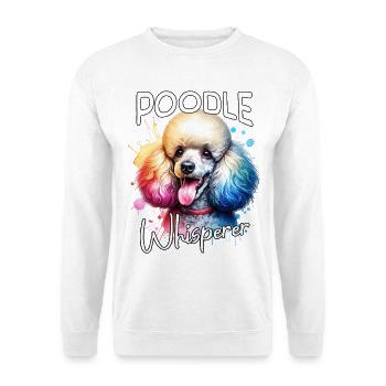 Pudel Flüsterer - Unisex Pullover - Weiß - Vorne - Alina (178cm) & Michal (187cm)