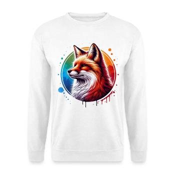 Rotfuchs Fuchs Fox - Unisex Pullover - Weiß - Vorne - Alina (178cm) & Michal (187cm)
