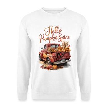 Hello Pumpkin Spice - Unisex Pullover - Weiß - Vorne - Alina (178cm) & Michal (187cm)