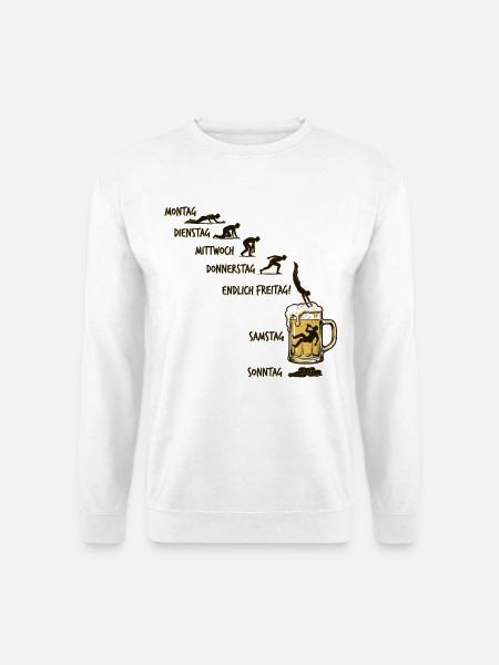 Bier Woche | Evolution | Bierglas | Saufen - Unisex Pullover - Weiß