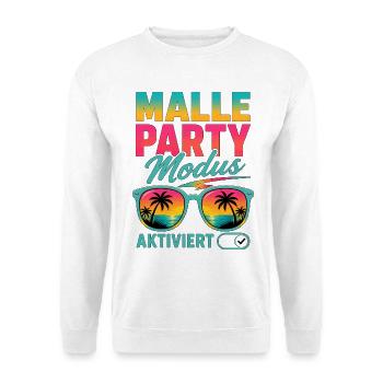 Malle Party Modus Aktiviert Feiern Urlaub - Unisex Pullover - Weiß - Vorne - Alina (178cm) & Michal (187cm)