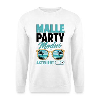  Malle Party Modus Aktiviert Gruppen Motiv - Unisex Pullover - Weiß - Vorne - Alina (178cm) & Michal (187cm)