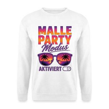  Malle Party Modus Aktiviert Gruppen Motiv - Unisex Pullover - Weiß - Vorne - Alina (178cm) & Michal (187cm)