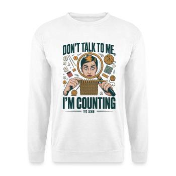 Dont_Talk_to_Me-gigapixel - Unisex Pullover - Weiß - Vorne - Alina (178cm) & Michal (187cm)