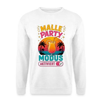 Malle Party Modus Aktiviert Mallorca Urlaub - Unisex Pullover - Weiß - Vorne - Alina (178cm) & Michal (187cm)