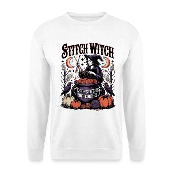 Knitting Lover – Yarn & Stricken Design - Unisex Pullover - Weiß - Vorne - Alina (178cm) & Michal (187cm)