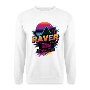 Raver Hippie Musik Trippy Pilz Batik-Rave - Unisex Pullover - Weiß - Vorne - Alina (178cm) & Michal (187cm)