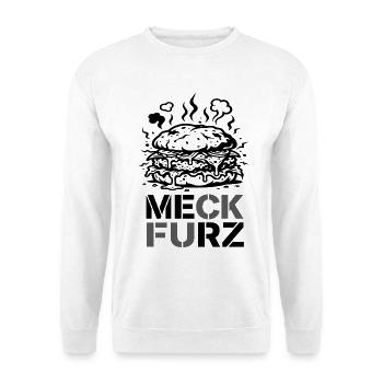 Meck Furz | Merz - nicht mein Kanzler - Unisex Pullover - Weiß - Vorne - Alina (178cm) & Michal (187cm)