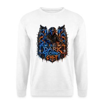 Dark Techno Cult DJ Neon - Unisex Pullover - Weiß - Vorne - Alina (178cm) & Michal (187cm)
