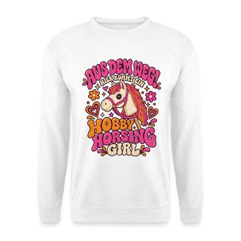 Hobby Horsing Girl Aus dem Weg Shirt - Unisex Pullover - Weiß - Vorne - Alina (178cm) & Michal (187cm)