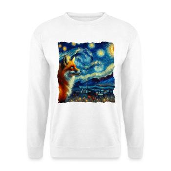 Rotfuchs Fuchs Starry Night - Unisex Pullover - Weiß - Vorne - Alina (178cm) & Michal (187cm)