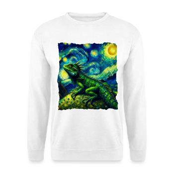 Chinesische Wasseragame Starry Night - Unisex Pullover - Weiß - Vorne - Alina (178cm) & Michal (187cm)
