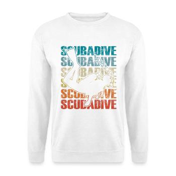 Retro Taucher Für Schnorcheln und Tauchen - Unisex Pullover - Weiß - Vorne - Alina (178cm) & Michal (187cm)