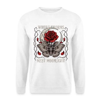 Dornen & Mondlicht - Unisex Pullover - Weiß - Vorne - Alina (178cm) & Michal (187cm)
