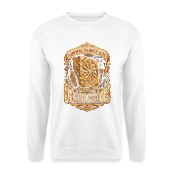 Holzschnitzerei Schnitzen Holzschnitzen - Unisex Pullover - Weiß - Vorne - Alina (178cm) & Michal (187cm)