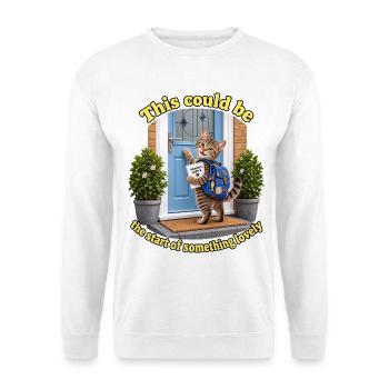 Adoption - Unisex Pullover - Weiß - Vorne - Alina (178cm) & Michal (187cm)