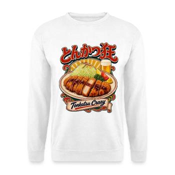 Tonkatsu Crazy - Unisex Pullover - Weiß - Vorne - Alina (178cm) & Michal (187cm)