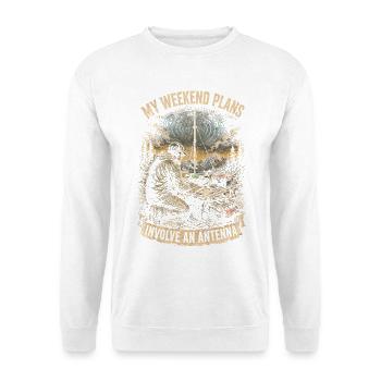 Amateurfunk Amateurfunker - Unisex Pullover - Weiß - Vorne - Alina (178cm) & Michal (187cm)