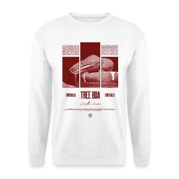 Smaragdbaumboa-Schlangenbesitzer und Reptilienhalter - Unisex Pullover - Weiß - Vorne - Alina (178cm) & Michal (187cm)