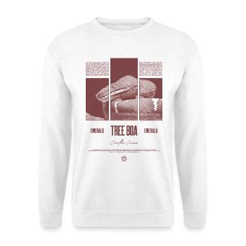 Smaragdbaumboa-Schlangenbesitzer und Reptilienhalter - Unisex Pullover - Weiß - Vorne - Alina (178cm) & Michal (187cm)