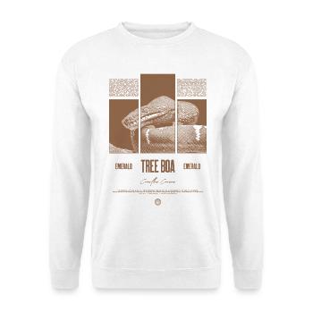 Smaragdbaumboa-Schlangenbesitzer und Reptilienhalter - Unisex Pullover - Weiß - Vorne - Alina (178cm) & Michal (187cm)