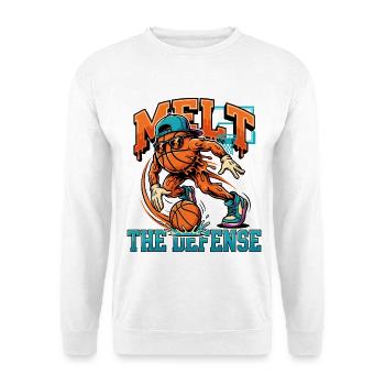 Basketball-Monster gegen Defense - Unisex Pullover - Weiß - Vorne - Alina (178cm) & Michal (187cm)
