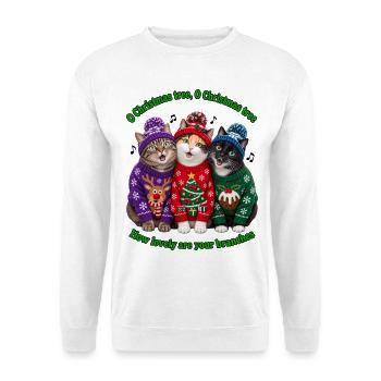 O Weihnachtsbaum - Unisex Pullover - Weiß - Vorne - Alina (178cm) & Michal (187cm)