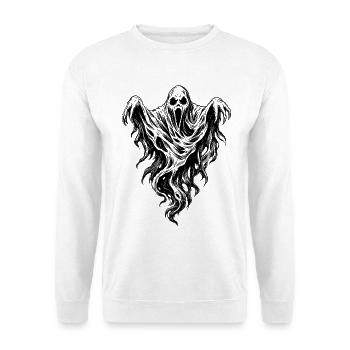 Düsterer Geist - Unisex Pullover - Weiß - Vorne - Alina (178cm) & Michal (187cm)