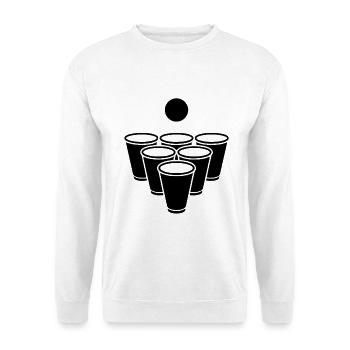 Beer Pong - Unisex Pullover - Weiß - Vorne - Alina (178cm) & Michal (187cm)