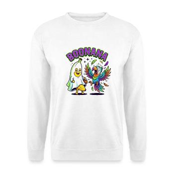 Boonana Geist Banane - Unisex Pullover - Weiß - Vorne - Alina (178cm) & Michal (187cm)