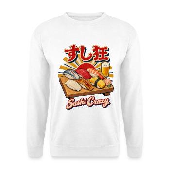 Sushi Crazy - Unisex Pullover - Weiß - Vorne - Alina (178cm) & Michal (187cm)