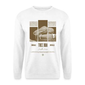 Smaragdbaumboa-Schlangenbesitzer und Reptilienhalter - Unisex Pullover - Weiß - Vorne - Alina (178cm) & Michal (187cm)