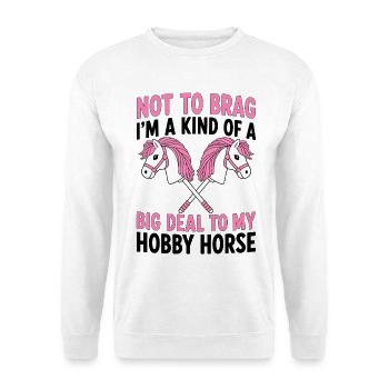 Big Deal To My Hobby Horse - Unisex Pullover - Weiß - Vorne - Alina (178cm) & Michal (187cm)