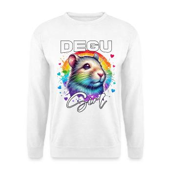 Degu Mädchen Degu - Unisex Pullover - Weiß - Vorne - Alina (178cm) & Michal (187cm)