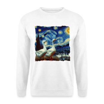 Gans Starry Night - Unisex Pullover - Weiß - Vorne - Alina (178cm) & Michal (187cm)