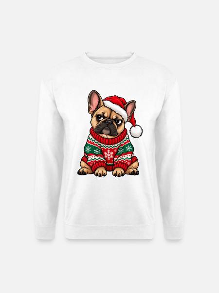 Weihnachten Bulldogge Frenchie Hund Geschenk - Unisex Pullover - Weiß