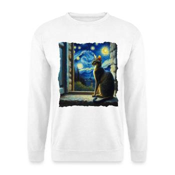 Orientalisch Kurzhaar Starry Night - Unisex Pullover - Weiß - Vorne - Alina (178cm) & Michal (187cm)