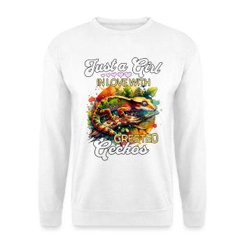 Mädchen Kronengecko - Unisex Pullover - Weiß - Vorne - Alina (178cm) & Michal (187cm)