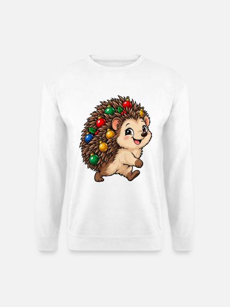 Weihnachten Igel Christbaumkugeln Geschenk - Unisex Pullover - Weiß