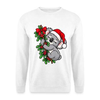 Weihnachten Koala Mistelzweig Geschenkidee - Unisex Pullover - Weiß - Vorne - Alina (178cm) & Michal (187cm)
