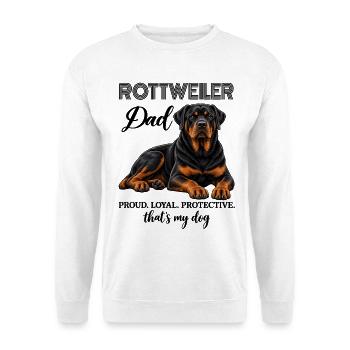 Rottweiler Dad Proud Loyal Protective Dog Dad - Unisex Pullover - Weiß - Vorne - Alina (178cm) & Michal (187cm)
