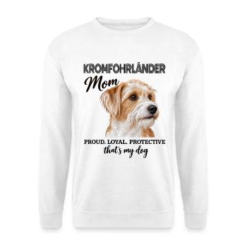 Kromfohrländer Mom Proud Loyal Protective - Unisex Pullover - Weiß - Vorne - Alina (178cm) & Michal (187cm)