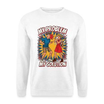 Travel Photographer My Problem My Pictogram Mom - Unisex Pullover - Weiß - Vorne - Alina (178cm) & Michal (187cm)