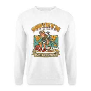 Travel Photographer Morning Is Not My Photography - Unisex Pullover - Weiß - Vorne - Alina (178cm) & Michal (187cm)