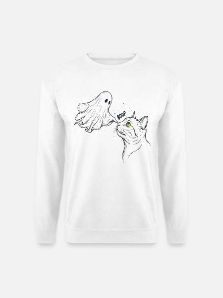 Geistkatzen-Boo-Nacht - Unisex Pullover - Weiß